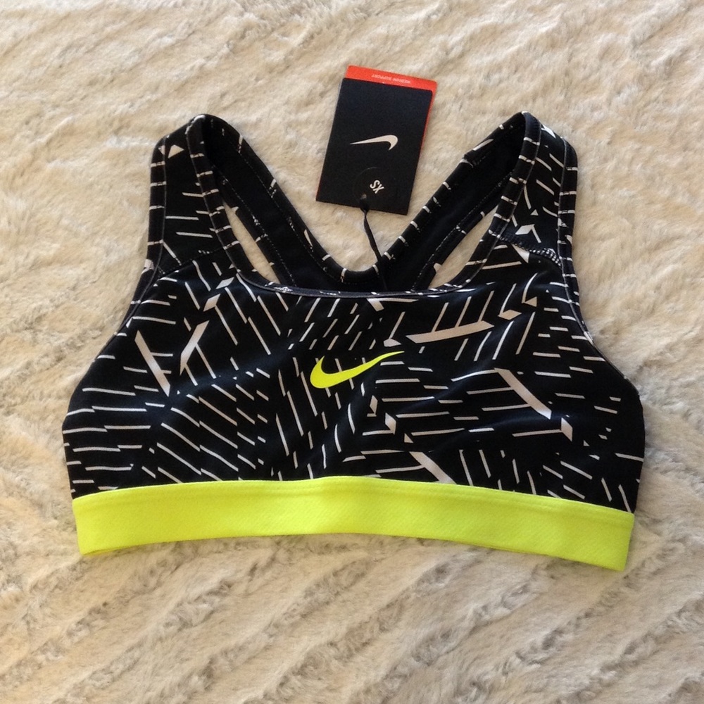 NWT Nike pro dri-fit neon patterned sports bra